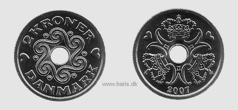 Picture of DENMARK 2 Kroner 2007 KM 874.2 UNC