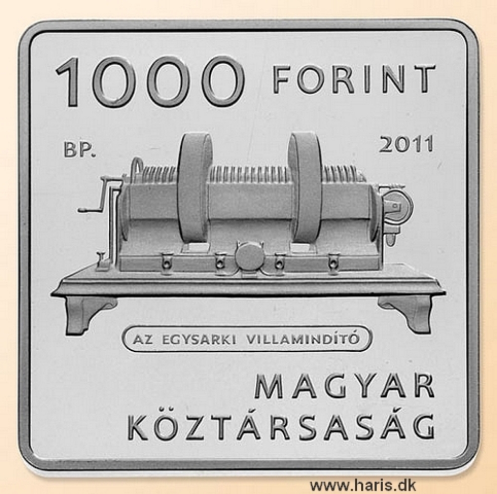 Picture of HUNGARY 1000 Forint 2011 Ányos Jedlik KM829 PROOF