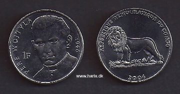 Picture of CONGO D.R. 1 Franc 2004 KM156 UNC