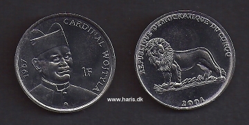 Picture of CONGO D.R. 1 Franc 2004 KM157 UNC