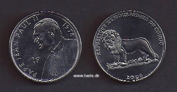 Picture of CONGO D.R. 1 Franc 2004 KM158 UNC