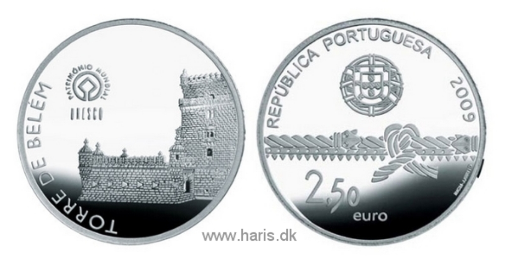 Picture of PORTUGAL 2½ Euro 2009 Torre de Belem UNC