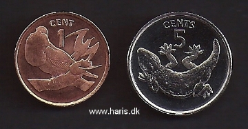 Picture of KIRIBATI 1 & 5 Cents 1992-79 KM1, 3 UNC