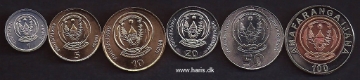 Picture of RWANDA 1-100 Francs 2003-07, KM22-32 UNC