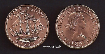 Picture of GREAT BRITAIN 1/2 Penny 1963 KM896 UNC