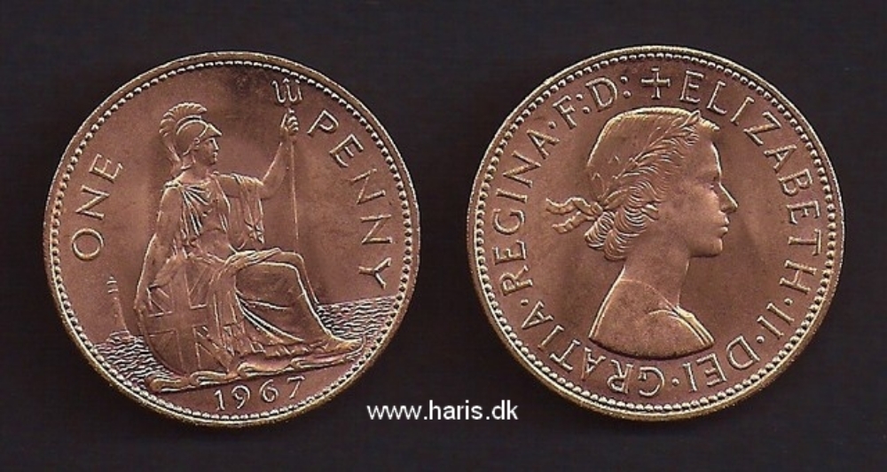 Picture of GREAT BRITAIN 1 Penny 1967 KM897 UNC