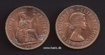 Picture of GREAT BRITAIN 1 Penny 1967 KM897 UNC