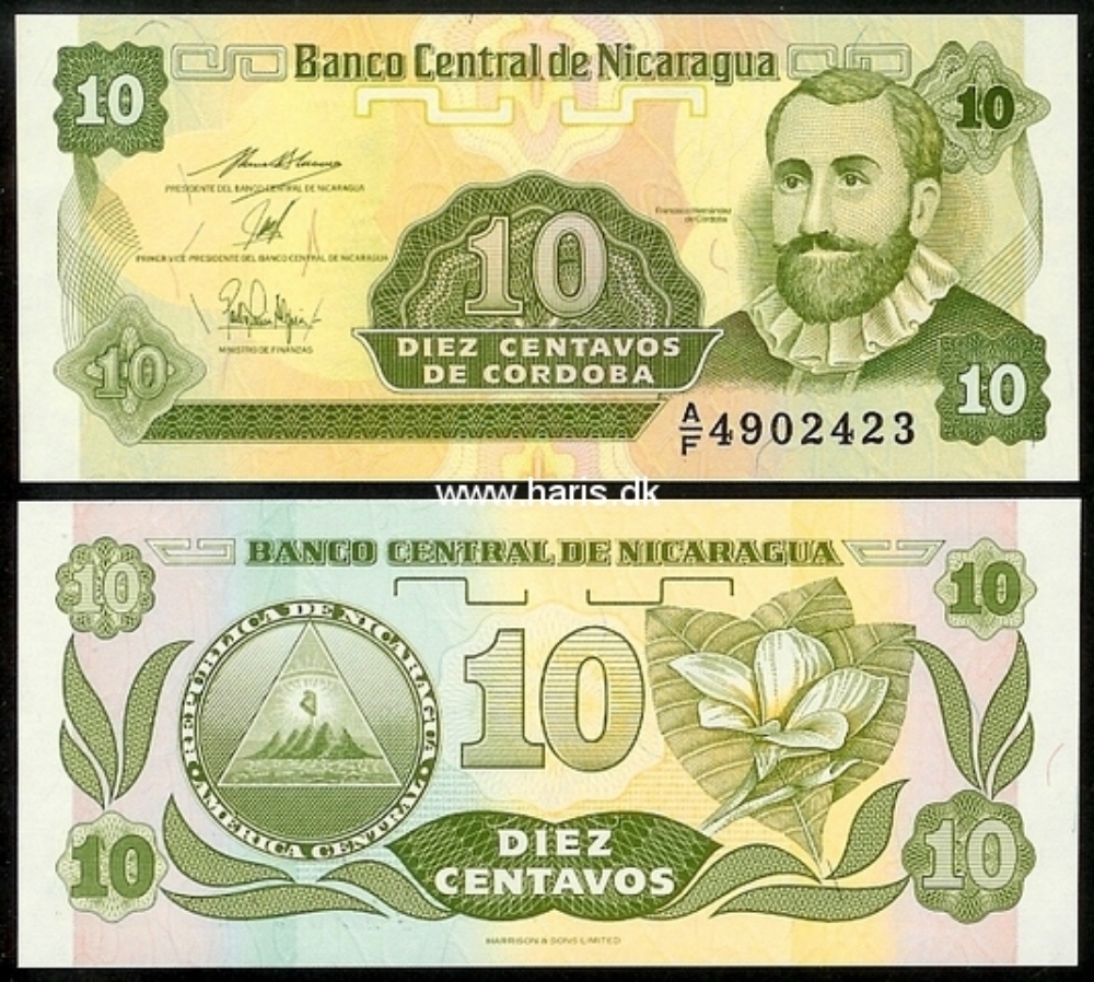 Picture of NICARAGUA 10 Centavos ND(1991) P 169 UNC