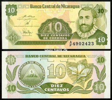 Picture of NICARAGUA 10 Centavos ND(1991) P 169 UNC