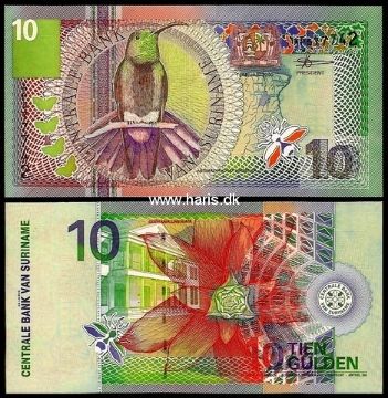 Picture of SURINAME 10 Gulden 2000 P 147 UNC
