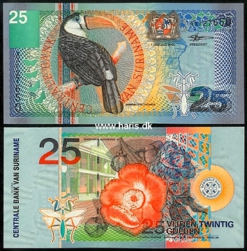 Picture of SURINAME 25 Gulden 2000 P 148 UNC