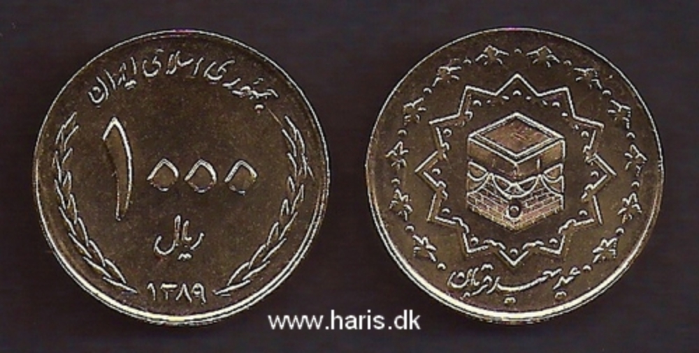 Picture of IRAN 1000 Rials 2010 Comm. Eid Al-Adha KM 1275 UNC