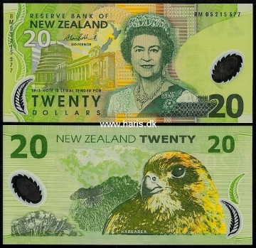 Picture of NEW ZEALAND 20 Dollars (20)05 P 187b UNC