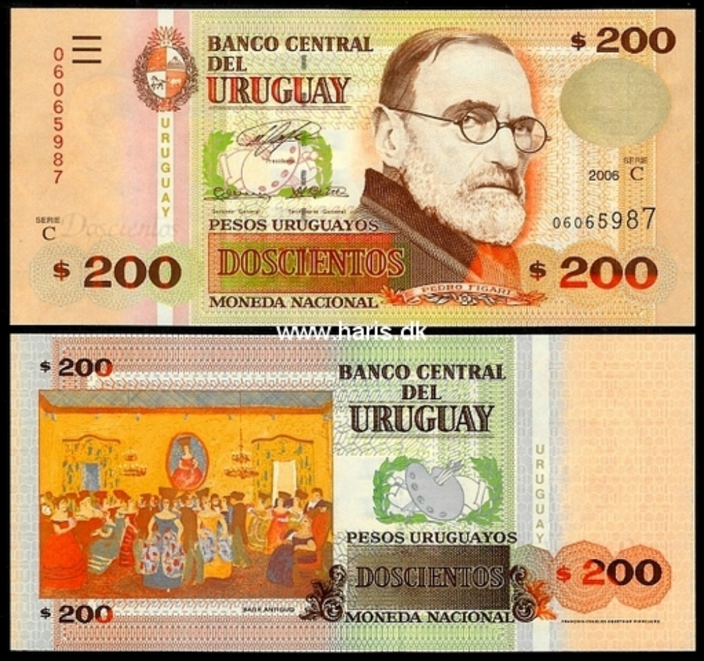 Picture of URUGUAY 200 Pesos Uruguayos 2006 P 89 UNC