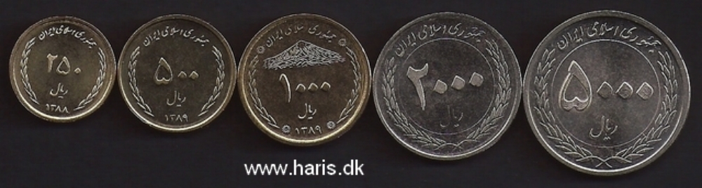 Picture of IRAN 250-5000 Rials 2009-10 KM1270-77 UNC