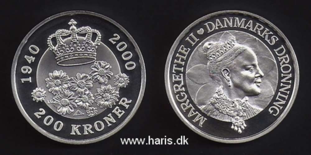 Picture of DENMARK 200 Kroner 2000 Comm. KM 886 PROOF