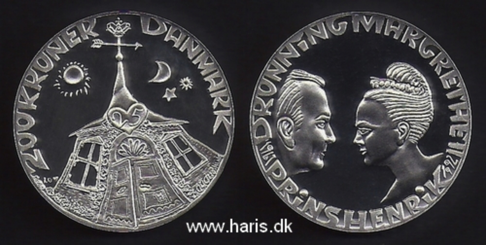 Picture of DENMARK 200 Kroner 1992 KM 876 PROOF