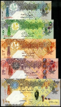 Picture of QATAR 1-100 Riyals ND(2007-08) P new UNC