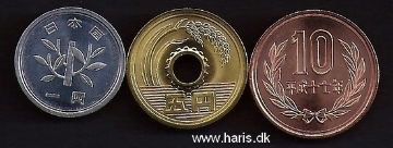 Picture of JAPAN 1-10 Yen 1996-2005 KM 95-97 UNC