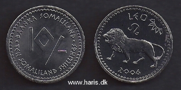 Picture of SOMALILAND 10 Shillings 2006 Leo KM 13 UNC