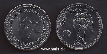 Picture of SOMALILAND 10 Shillings 2006 Virgo KM 14 UNC