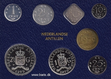 Picture of NETHERLANDS ANTILLES 1 Cent-2½ Gulden 1979 Mint set UNC