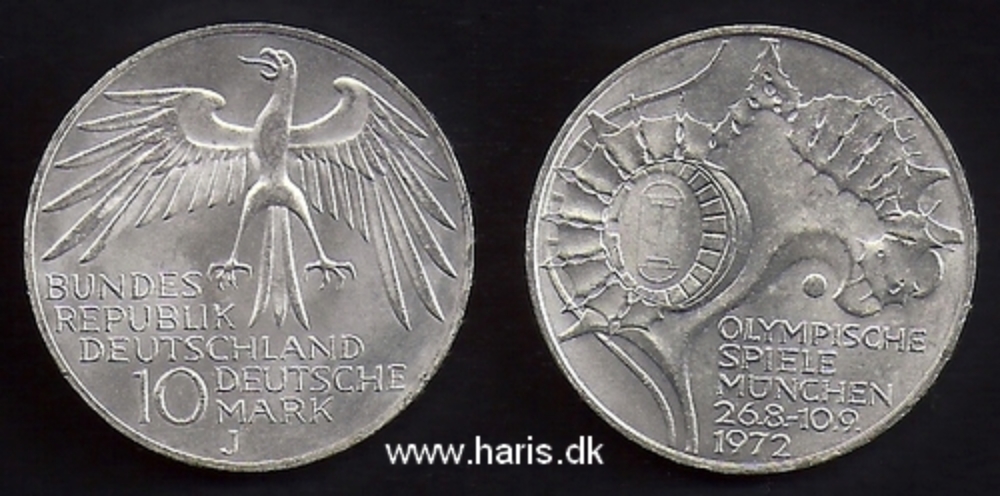 Picture of GERMANY F.R. 10 Mark 1972 J Comm. KM133 UNC