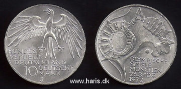 Picture of GERMANY F.R. 10 Mark 1972 J Comm. KM133 UNC