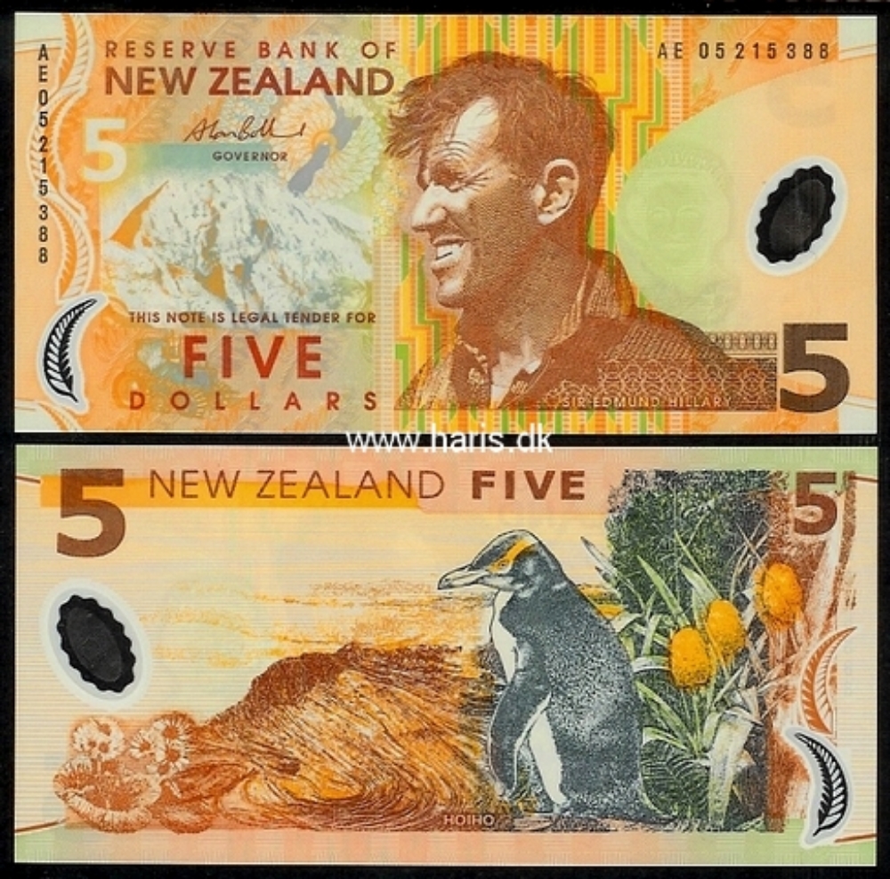 Picture of NEW ZEALAND 5 Dollars 2005 P185b UNC