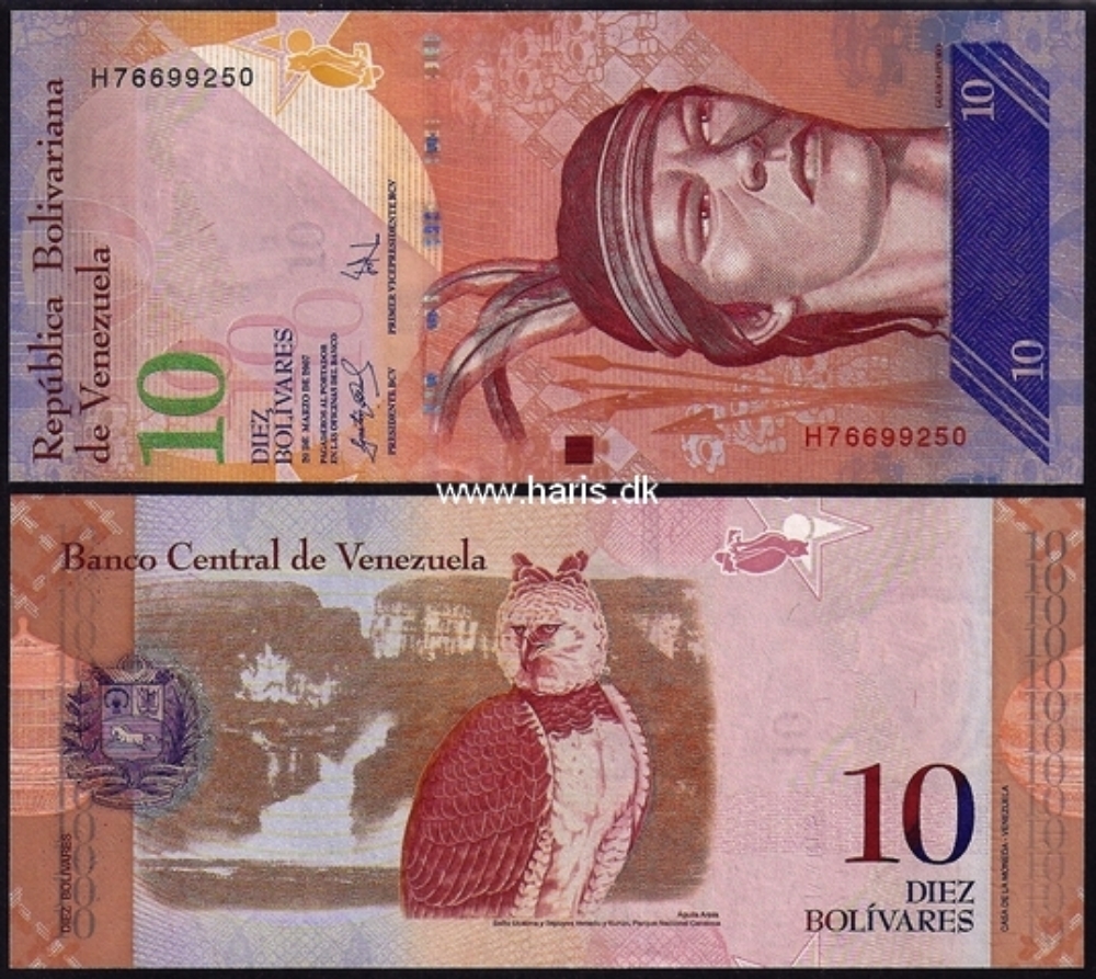 Picture of VENEZUELA 10 Bolivares 2007 20.03. P90 UNC