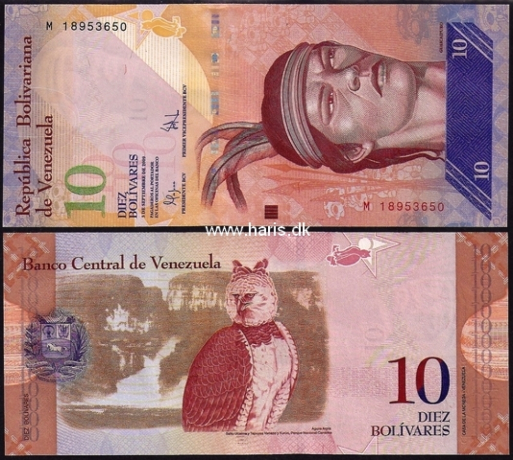 Picture of VENEZUELA 10 Bolivares 2009 03.09. P new UNC