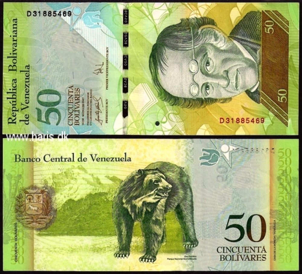 Picture of VENEZUELA 50 Bolivares 2007 24.05. P new UNC