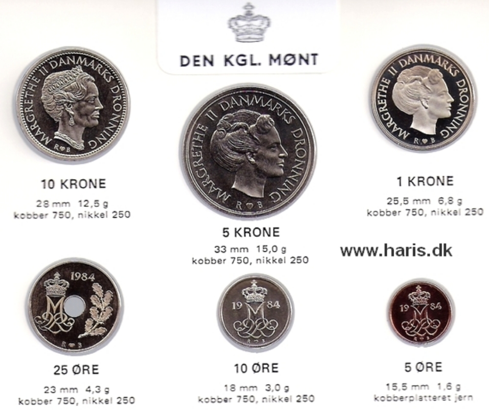 Picture of DENMARK Official Mint-Coin set 1984 KM MS29 BU