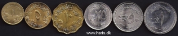 Picture of SUDAN 1976-1989, 6 pc. Coin set KM60-109 UNC