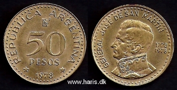 Picture of ARGENTINA 50 Pesos 1978 Comm. KM81 UNC