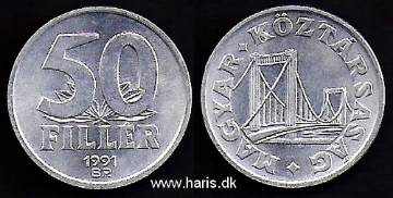 Picture of HUNGARY 50 Filler 1991 KM677 UNC