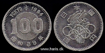 Picture of JAPAN 100 Yen Yr.39 (1964) Showa Comm. Silver KM79 XF
