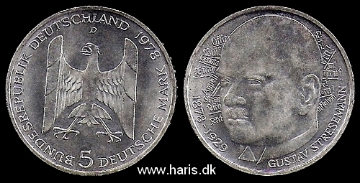 Picture of GERMANY 5 Mark 1978 Comm. Silver KM147 aUNC