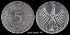 Picture of GERMANY 5 Mark 1967 J Silver KM112.1 aUNC