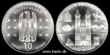 Picture of GERMANY 10 Euro 2005 A Comm. Silver KM240 UNC