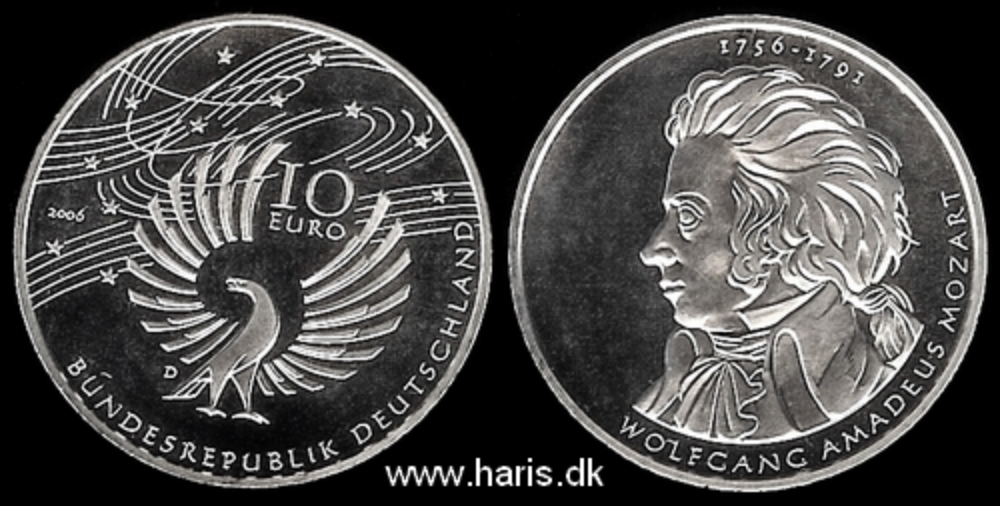 Picture of GERMANY 10 Euro 2006 D Comm. Silver KM248 UNC