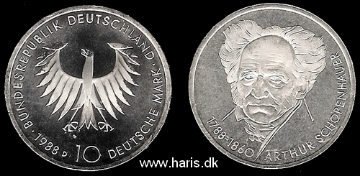 Picture of GERMANY 10 Mark 1988 D Silver KM168 UNC