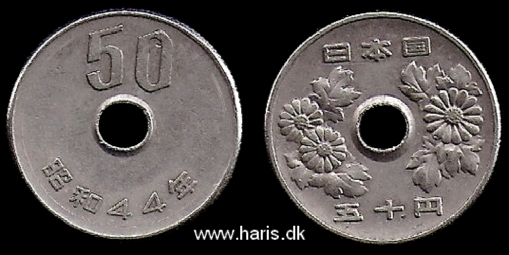 Picture of JAPAN 50 Yen Yr.44 (1969) Showa KM81 VF