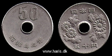 Picture of JAPAN 50 Yen Yr.44 (1969) Showa KM81 VF