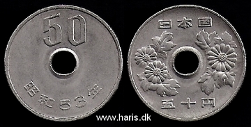 Picture of JAPAN 50 Yen Yr.53 (1978) Showa KM81 XF