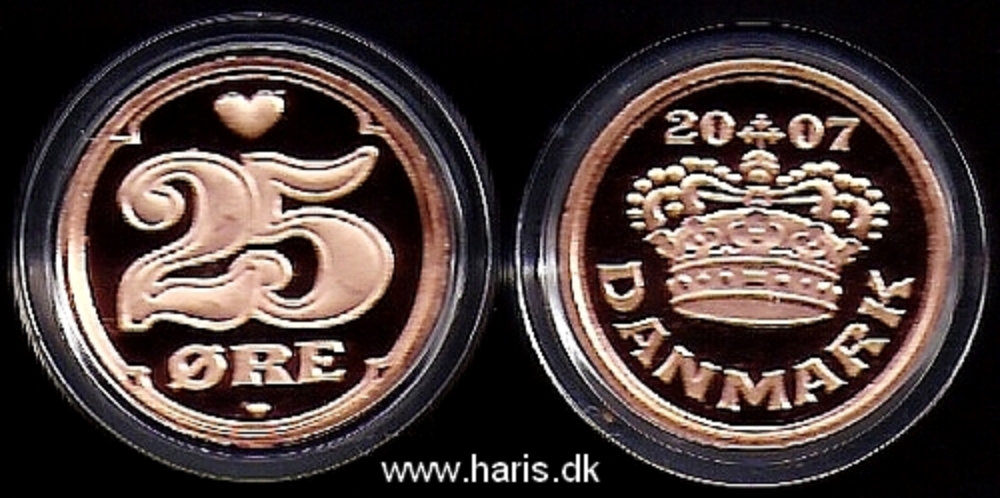 Picture of DENMARK 25 Ore 2007 KM868.2 PROOF