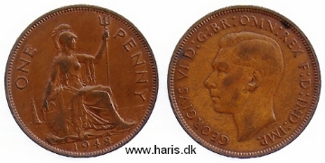 Picture of GREAT BRITAIN 1 Penny 1948 KM845 VF