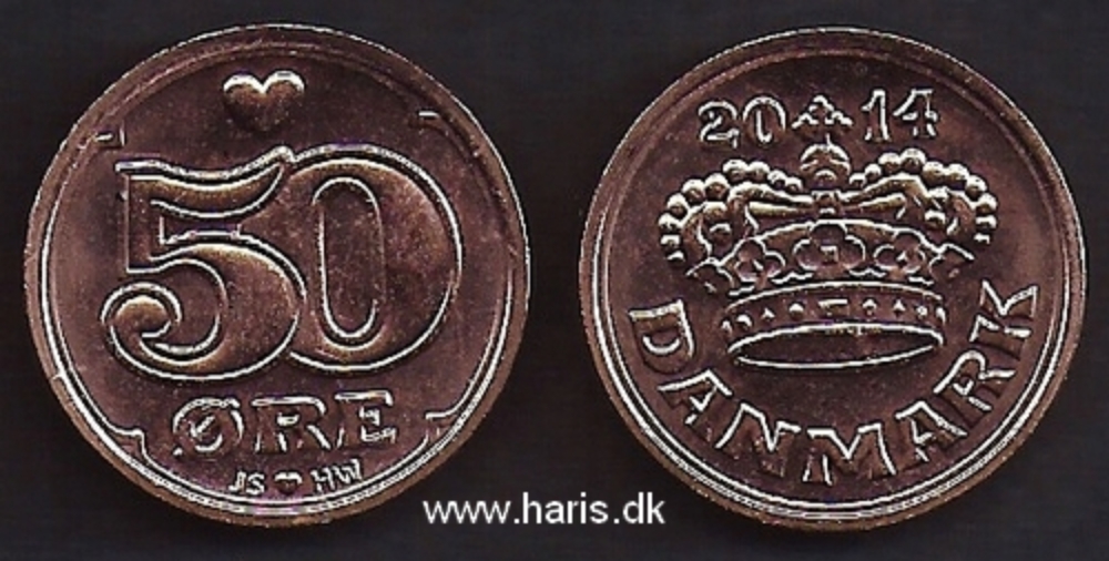 Picture of DENMARK 50 Ore 2014 KM 866.4 UNC