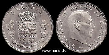 Picture of DENMARK 5 Kroner 1969 KM853.1 UNC