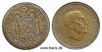 Picture of SPAIN 1 Peseta 1966/69 KM796 XF